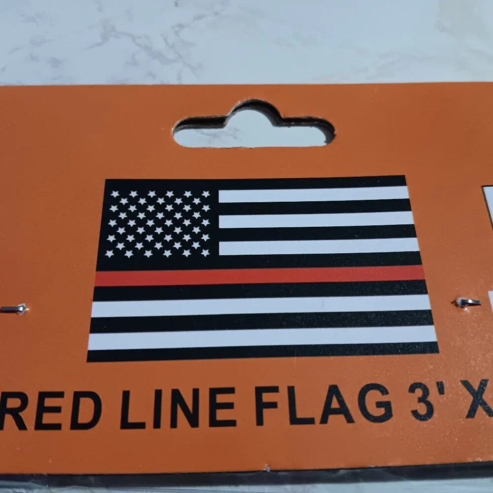 NEW Thin Red Line 3x5 American Flag Support Fire Fighters Black & White
